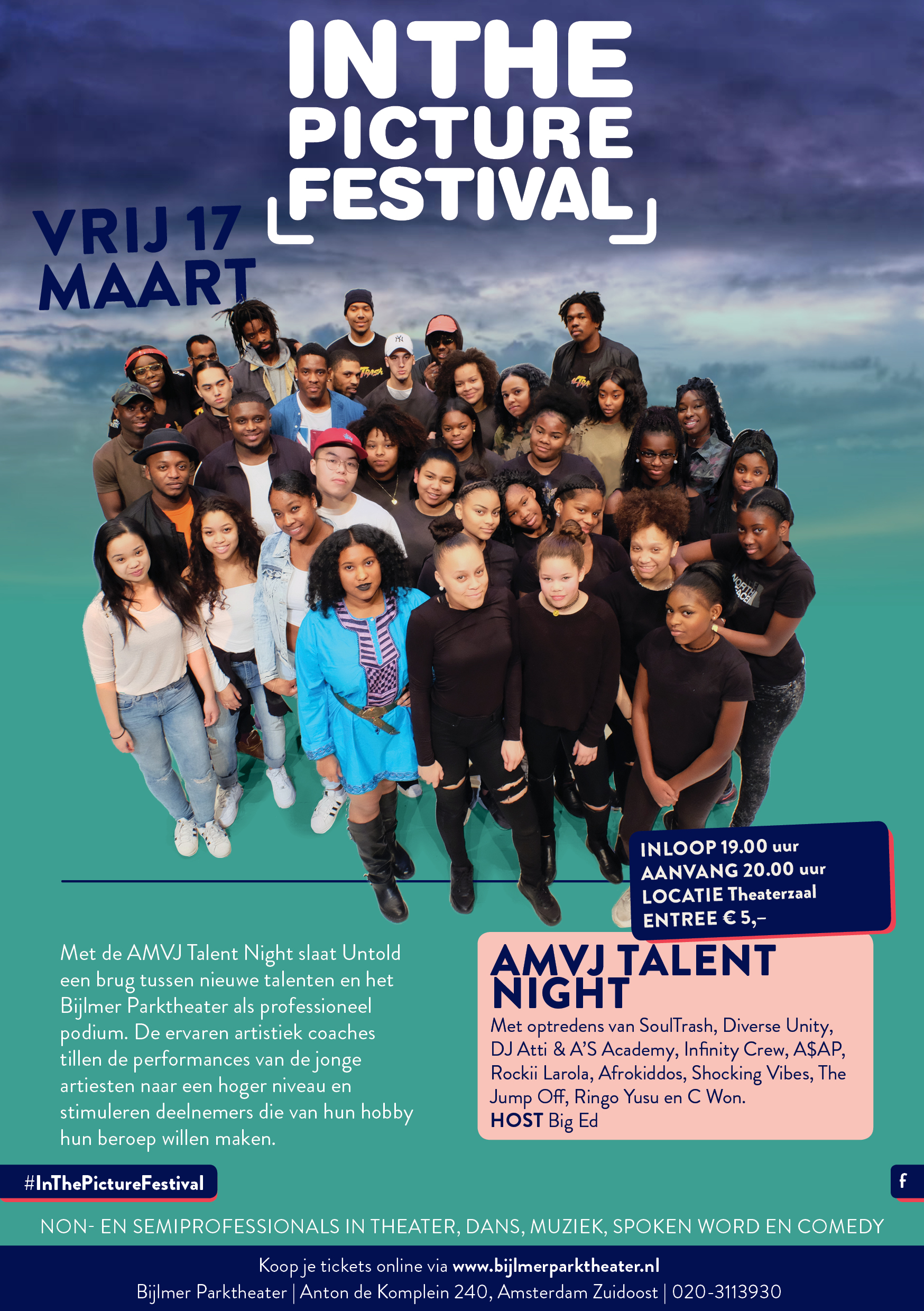 Financiële ondersteuning aan culturele organisaties in Amsterdam die sociaal-culturele projecten organiseren voor Amsterdamse jongeren - Project 10461AMVJ Talentnight 2017
